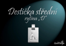 Destička střední D - přívěsek rhodium